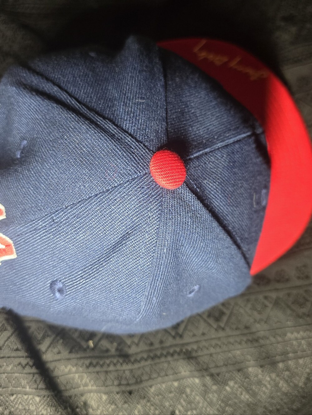 Cleveland INDIAN Red Two-Tone Baseball Cap - Navy & Red - Picture 3 of 6